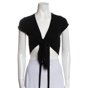 Reformation Cropped Tie Wrap Top